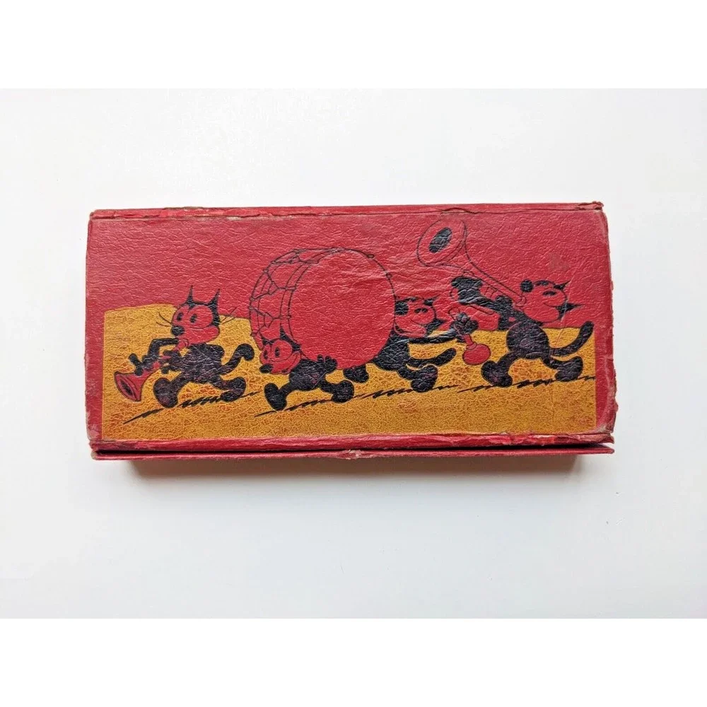 Vintage 1936 Felix the Cat Pencil Case Box Jazz Marching Band American Pencil Co